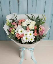 Букет цветов из:  Розы, Лизиантусы и Хризантемы #REPLACE_PRED# Шум Ленинградская область
