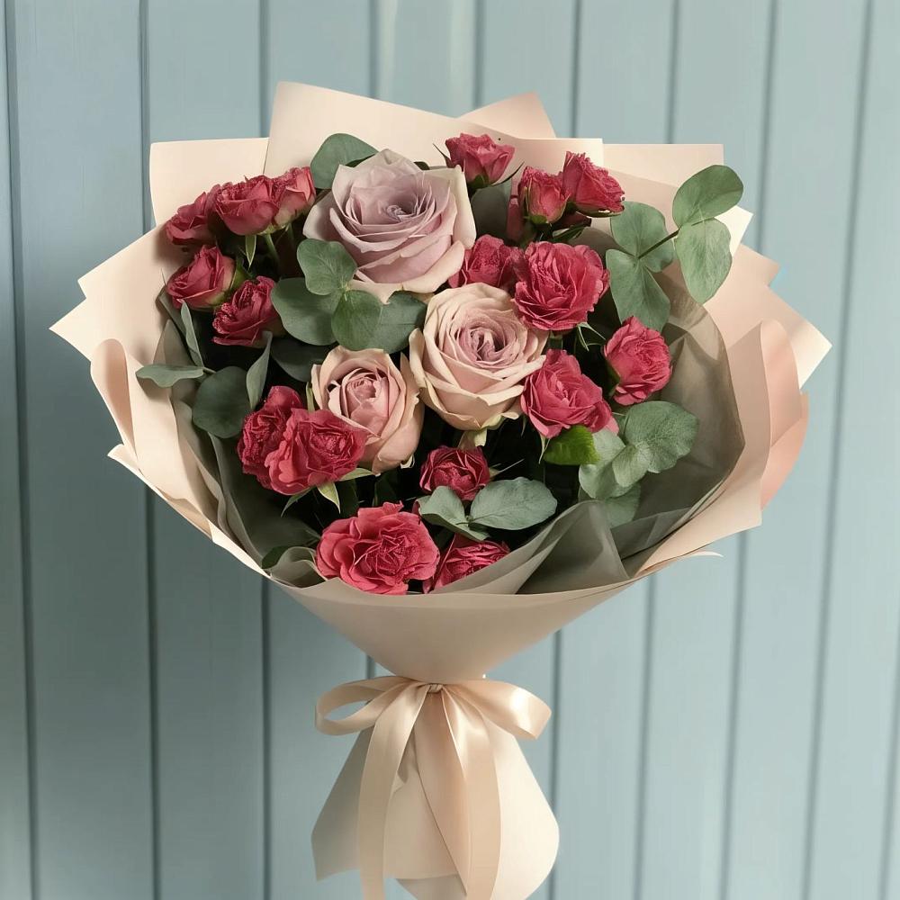 Букет цветов из: Гвоздики и Розы в Шум Ленинградская область