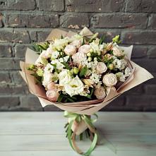 Букет цветов из:  Альстромерии, Розы и Хризантемы в Шум Ленинградская область