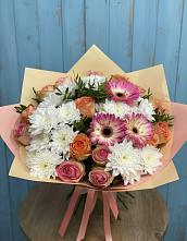 Букет цветов из:  Розы, Герберы и Хризантемы #REPLACE_PRED# Шум Ленинградская область