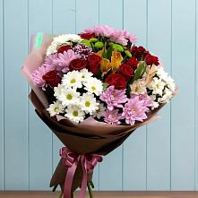 Букет цветов из:  Розы, Хризантемы и Альстромерии в Шум Ленинградская область