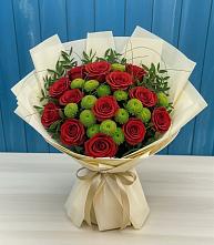 Букет цветов из:  Розы и Хризантемы #REPLACE_PRED# Шум Ленинградская область