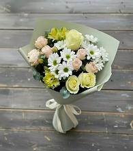 Букет цветов из:  Альстромерии, Розы и Хризантемы в Шум Ленинградская область