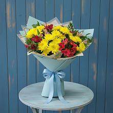 Букет цветов из:  Альстромерии и Хризантемы в Шум Ленинградская область